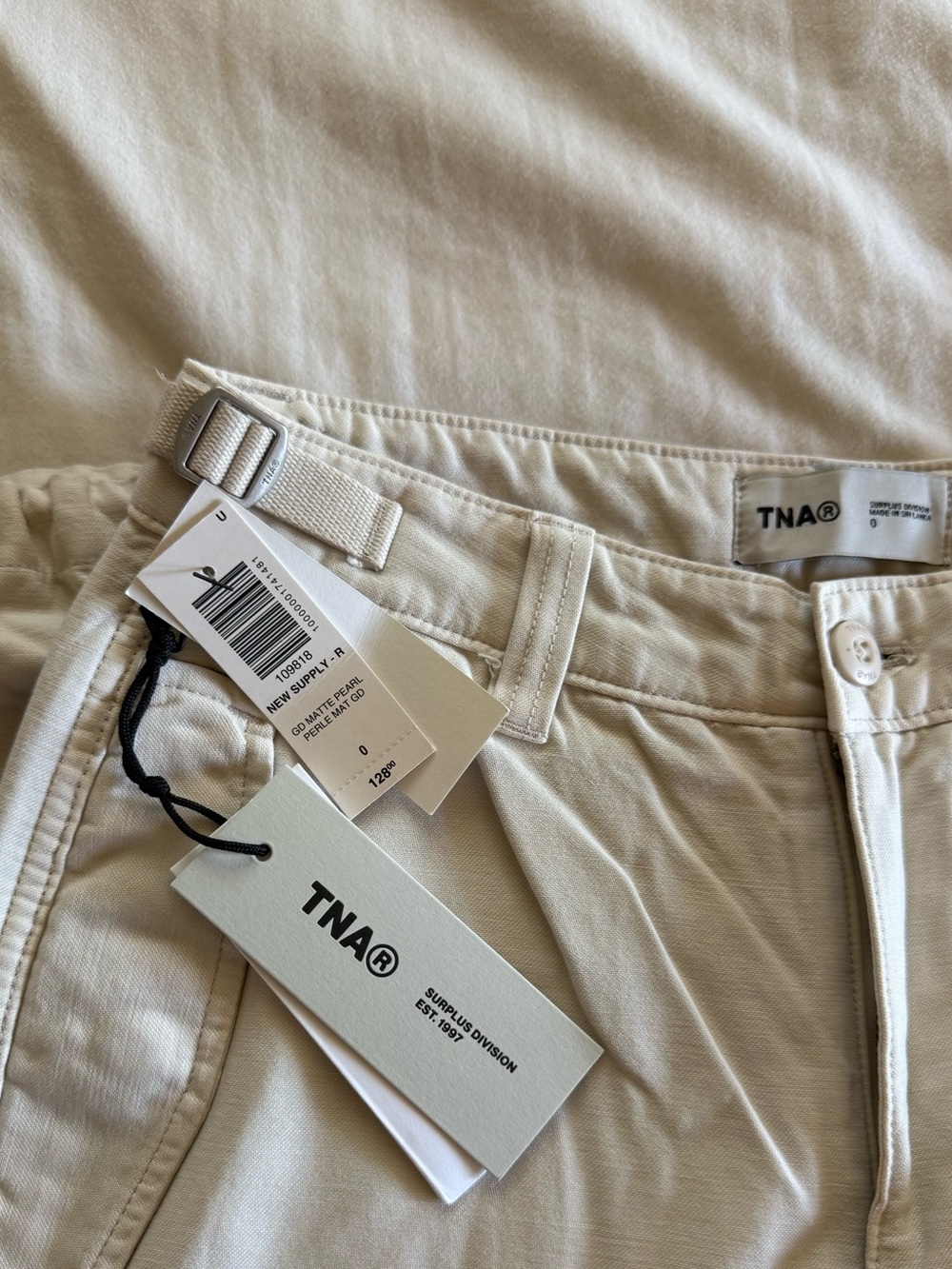 TNA cream cargo pants